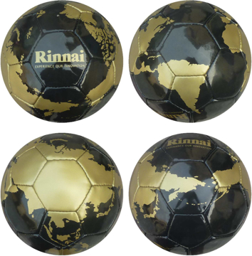 World Design Size 5 Football in Black and Gold